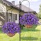 Artificial Hanging Flowers for Outdoors, UV Resistant Silk Flowers Basket Purple